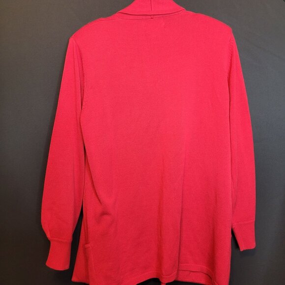 Vintage Cardigan Red Side Effects No Closure Womens Large Nice Drape Pockets - Picture 5 of 6